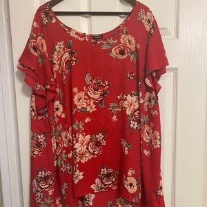 🔥SOLD🔥 Red Floral Torrid Blouse